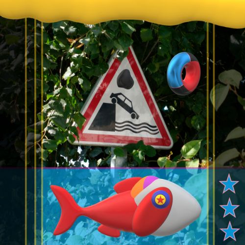 Voiture tombant dans l’eau