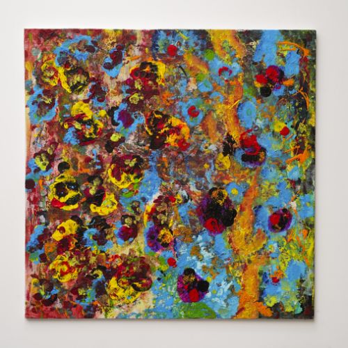 Paysage abstrait (2024) - Acryl sur Carton entoilé (30 x 30 cm) - 70 €