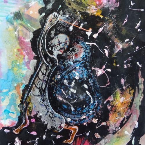 N° 255 - Le golfeur (33,5x49 cm) sur papier 1998