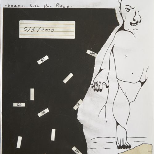N° 552 - Homme sur une plage - 2000 (21x29.7 cm)