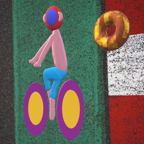 Cycliste au bord de mer