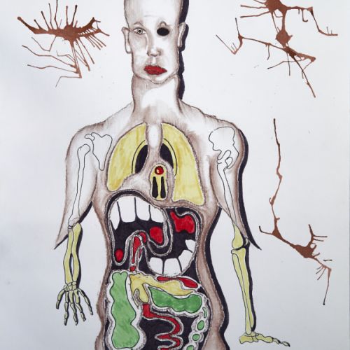 N° 103 - Le mal de ventre - 1996 (24x32 cm)