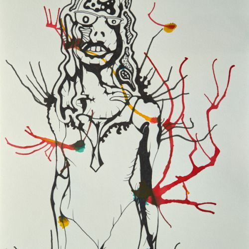 N° 211 - 4 filles en maillot de bain (n° 4) - 1997 (21x29,8 cm)