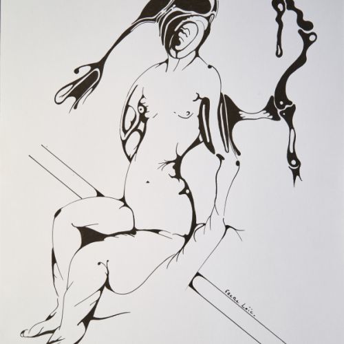 N° 171 - Femme assise - 1997 (25,2x32,5 cm)