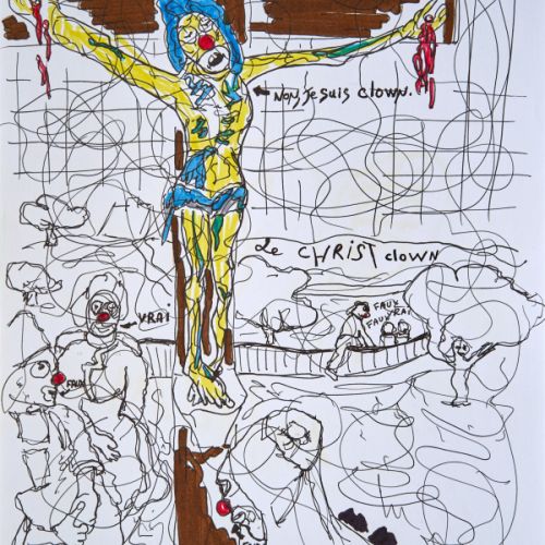 N° 458 - Le Christ clown - 1999 (21x29,7 cm)