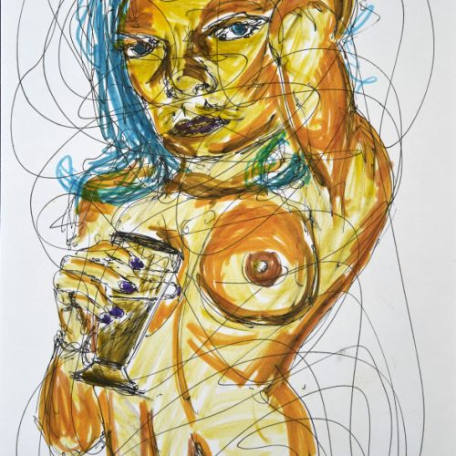 N° 485 - Femme nue - 1999 (19,5x29,5 cm)