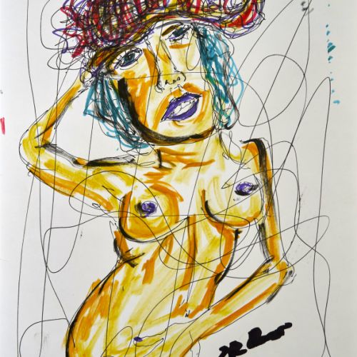 N° 487 - Femme nue - 1999 (19,5x29,5 cm)