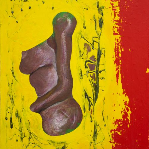 N° 340 - Buste féminin - Acryl sur toile 38 x 46 cm (1999)