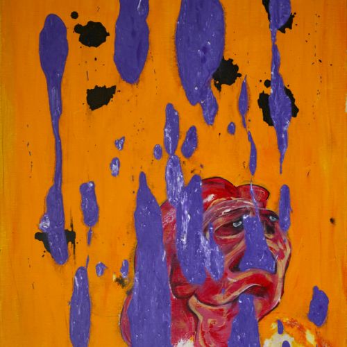 N° 279 - Vomi en état d'apesanteur, n° 2 - Acryl sur toile (38 x 46 cm) 1998