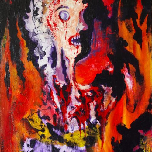 N° 46 - Femme ténébreuse - Acryl sur toile - (55 x 38 cm) 1996