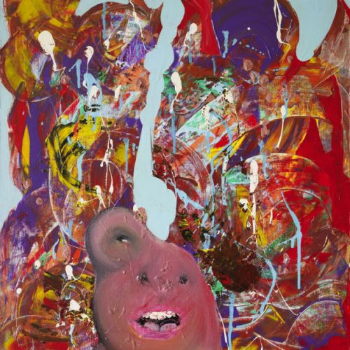 N° 296 - Mille pensées défilaient dans sa tête - Acryl sur toile (46 x 55 cm) 1998