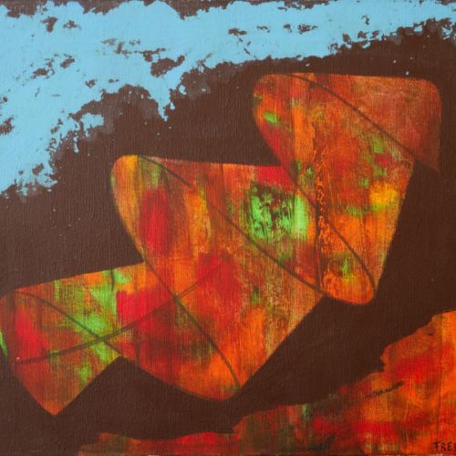 N° 62 - Étude de 2 serpents de mer, n° 1 - Acryl sur toile - (41 x 33 cm) 1996