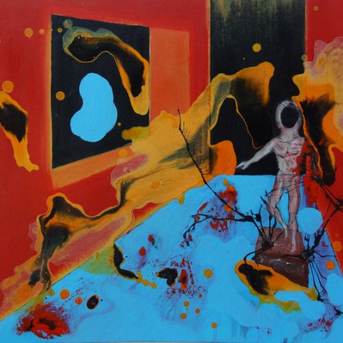 N°114 - En route vers la mort - Acryl sur carton (47x65 cm) 1996