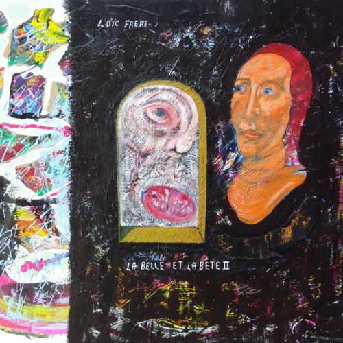 N° 312 - La belle et la bête 2 (1998) Acryl et collage sur papier (50x65 cm).